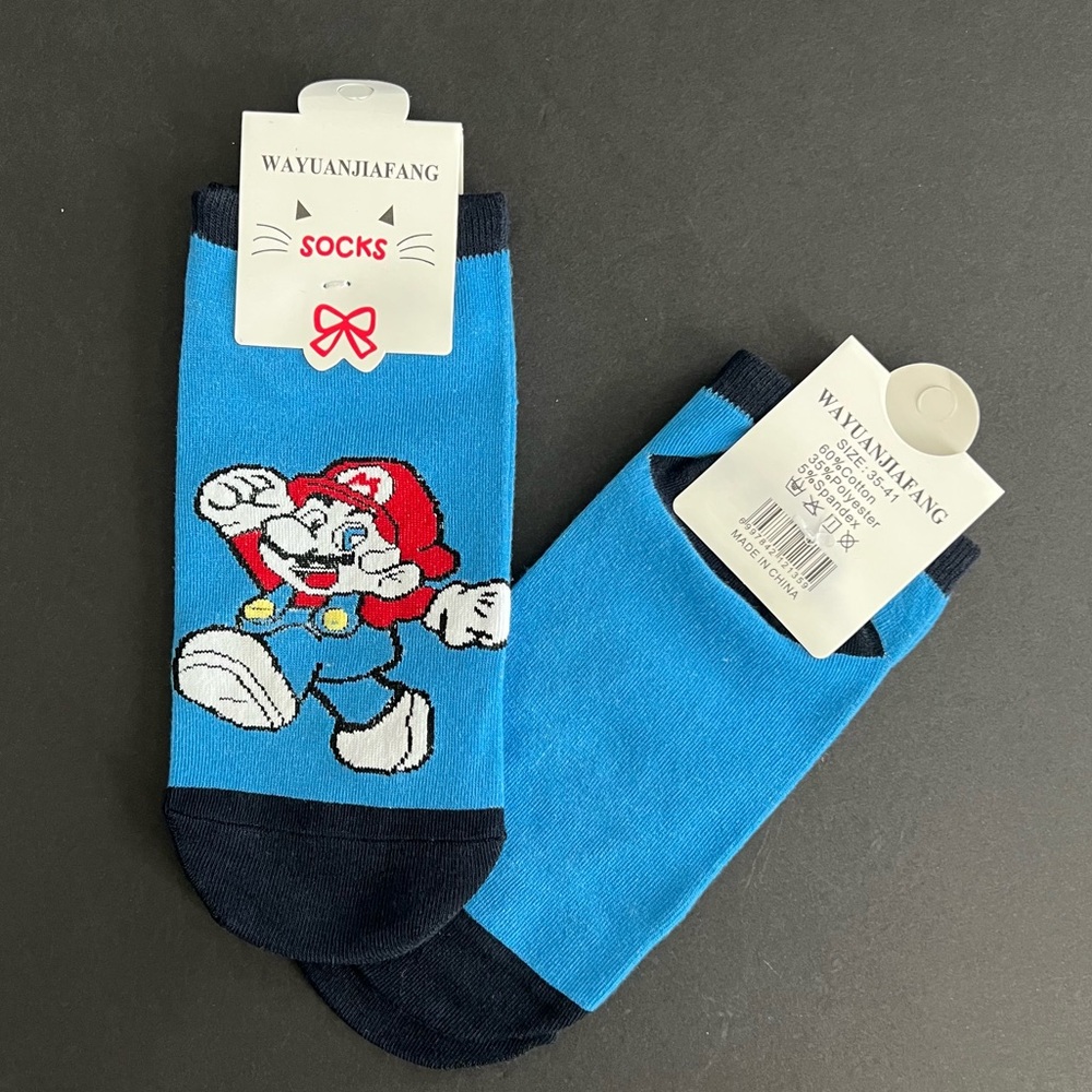 4/$12 💥🆕 Mario Bros. Adult Themed Character No Show Socks | 4395